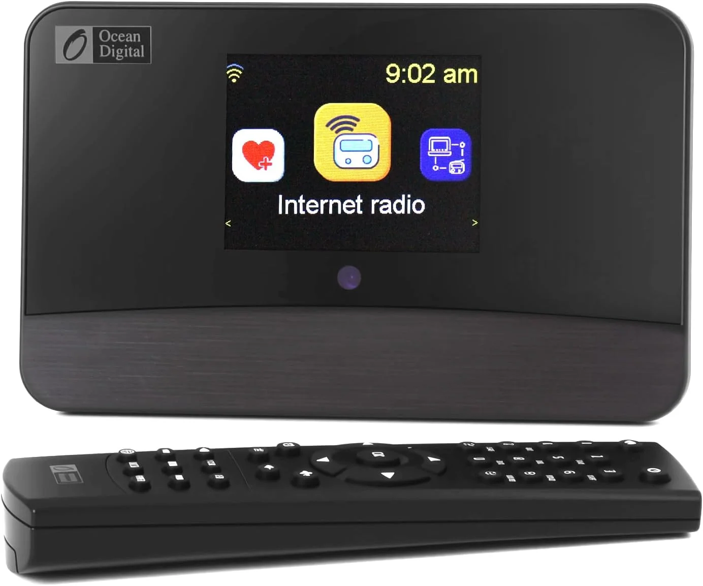 Ocean Digital WR-03M Internet Radio Receiver (No Built-in Speaker) with Bluetooth, FM, Wi-Fi, LAN, Optical & Line Out, UPnP/DLNA Streaming, Alarm Clock, Podcasts HiFi Component for Home Audio System