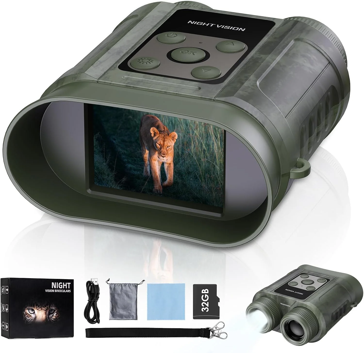 Binoculares de visión nocturna Tizycod con grabación de video y pantalla HD