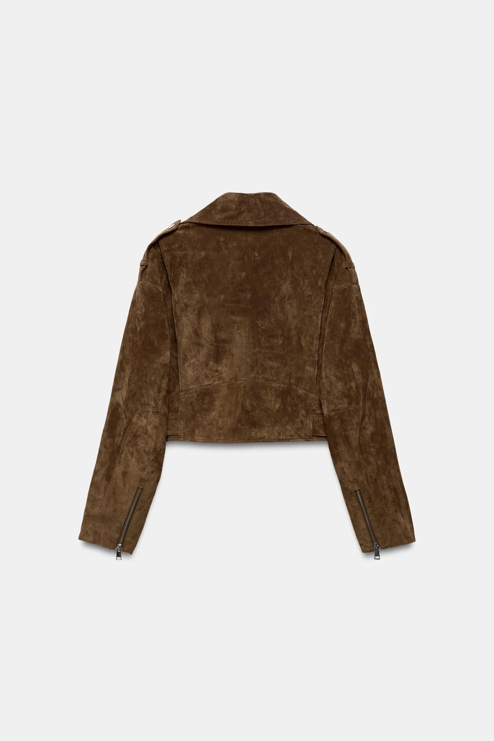Cazadora Corta 100% Piel Ante Cinturón Zara
