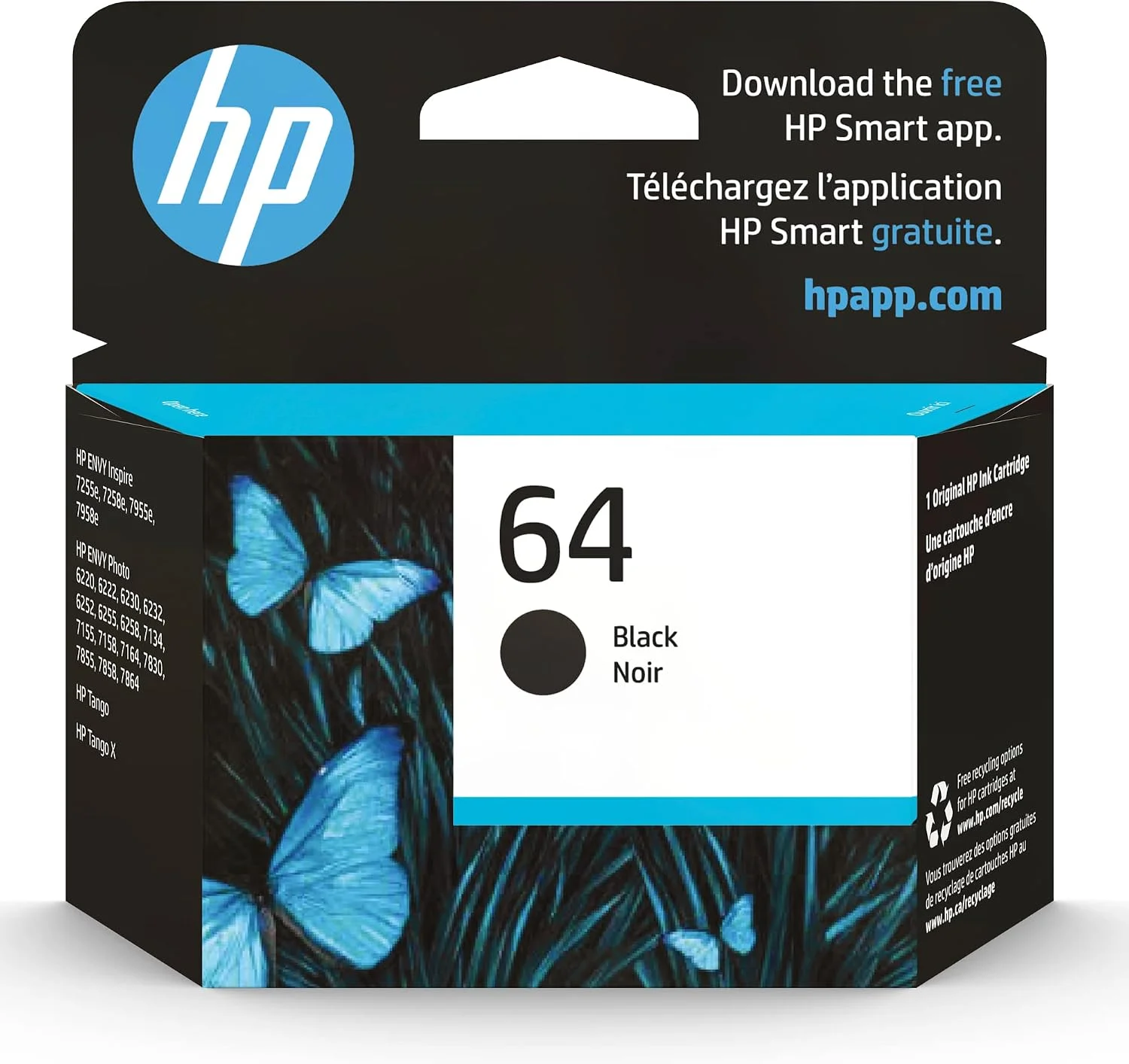Cartucho de tinta HP 64 Negro para impresoras ENVY Inspire y Photo