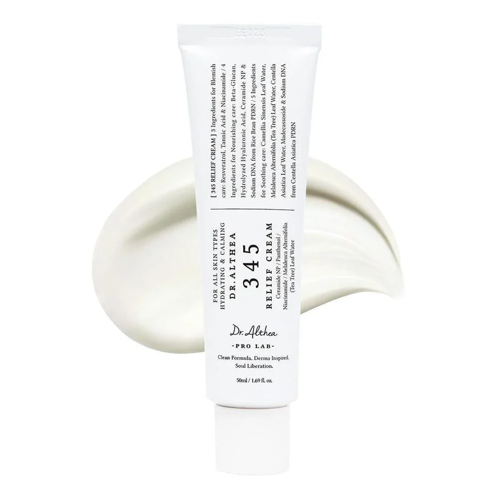 345 Relief Crema + Hidratante con Niacinamida y Agua de Hoja de Árbol de Té 50ml