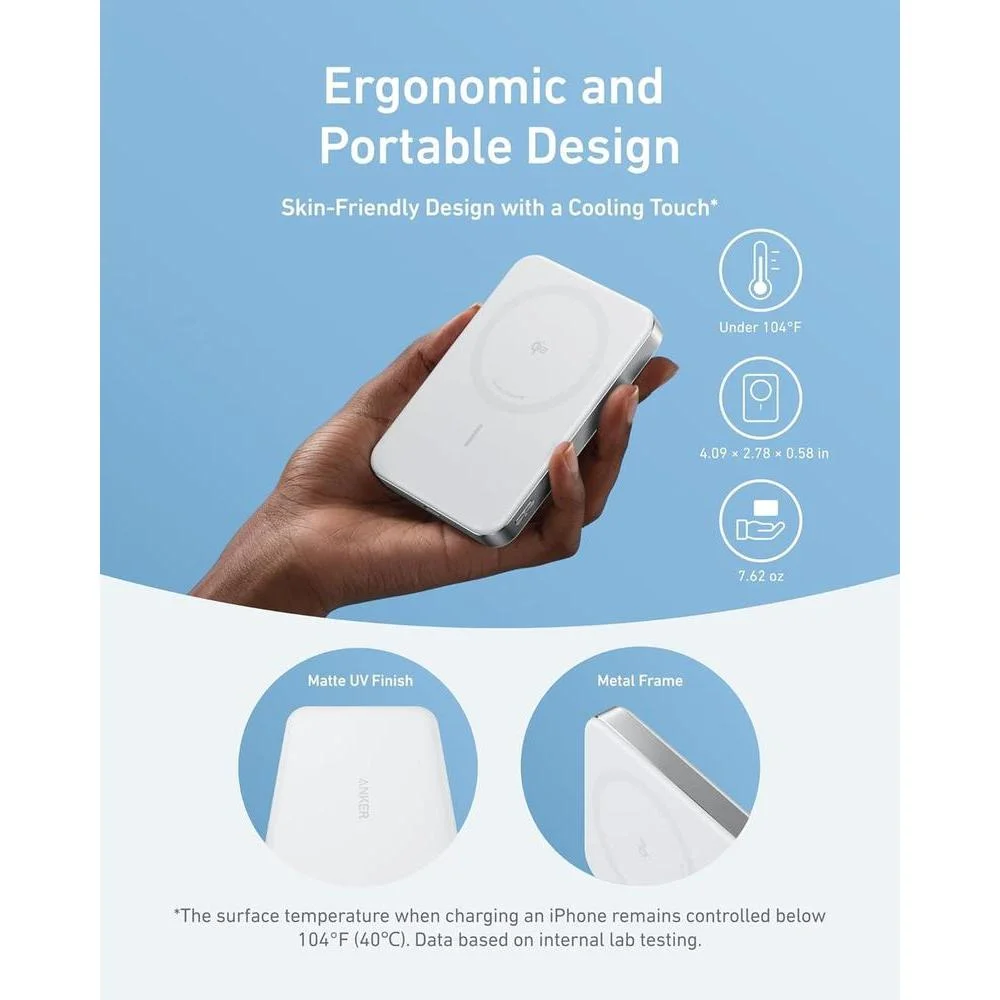 Anker MagGo - Batería externa magnética de 10000 mAh certificado Qi2, cargador portátil MagSafe ultrarrápido compatible iPhone