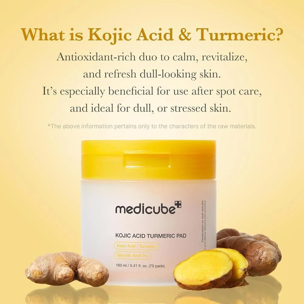 Almohadillas Medicube Con Ácido Kójico Y Cúrcuma Para Piel Problemática 160ml
