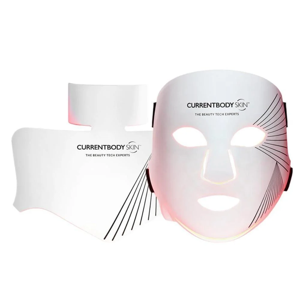 Currentbody Kit De Mascarilla Led Para Rostro Y Cuello, Serie 2, Tratamiento Antienvejecimiento Con Luz Roja Y Tarjeta Veritace
