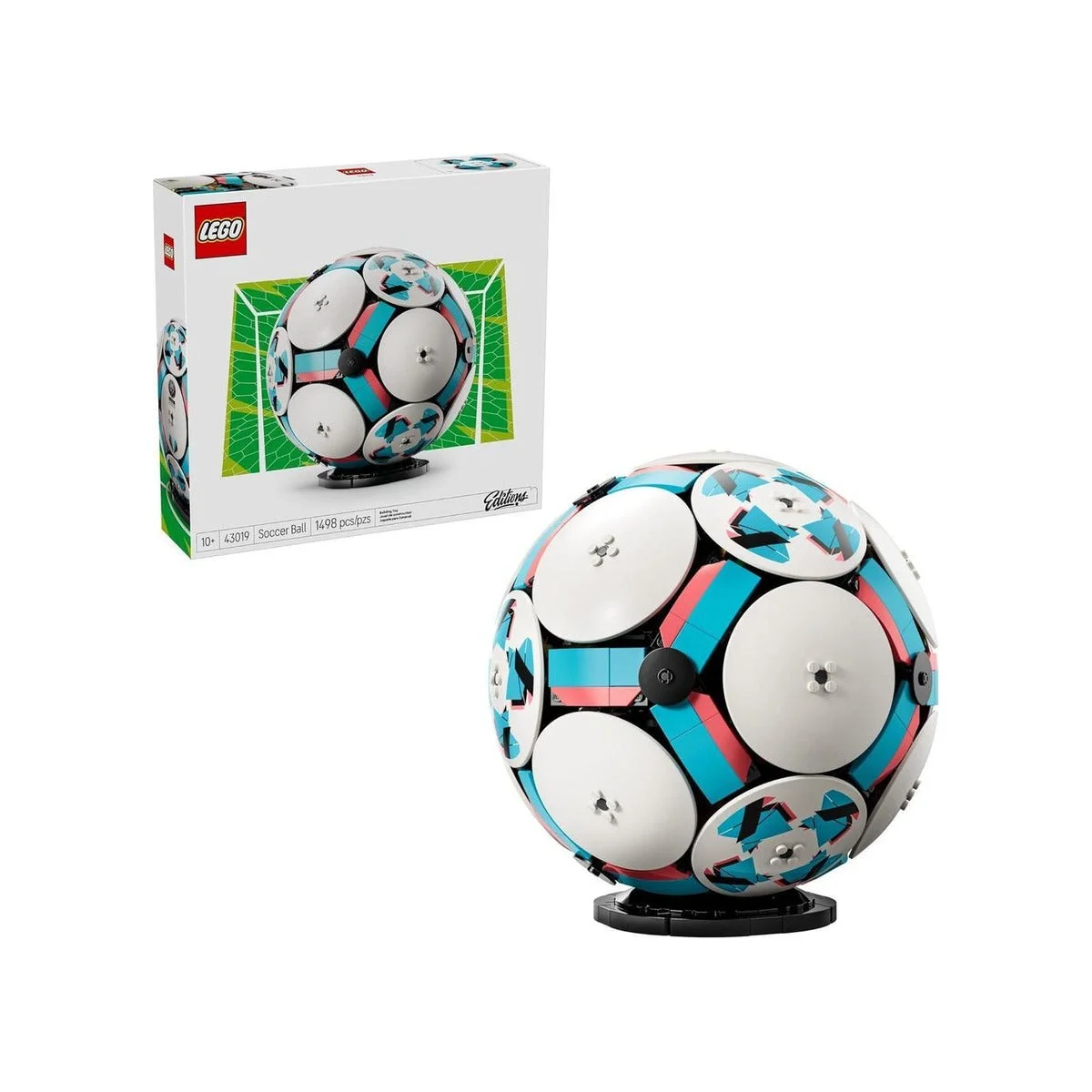  LEGO Editions Soccer Ball - Building Toy for Kids - Collectible Sports Decor for Boys & Girls, Ages 10+ - Includes Micro Stadium - Gift for Birthdays - 43019