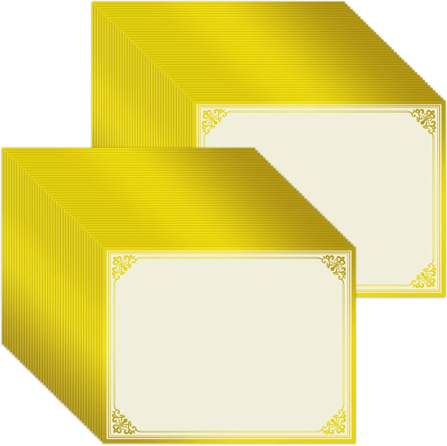 200 Sheet Gold Foil Award Certificate Paper Bulk 8.5 x 11 in for Printing Customizable Blank Cardstock Gold Border Certificate Laser and Inkjet Printer Friendly for Graduation Diploma Achievement