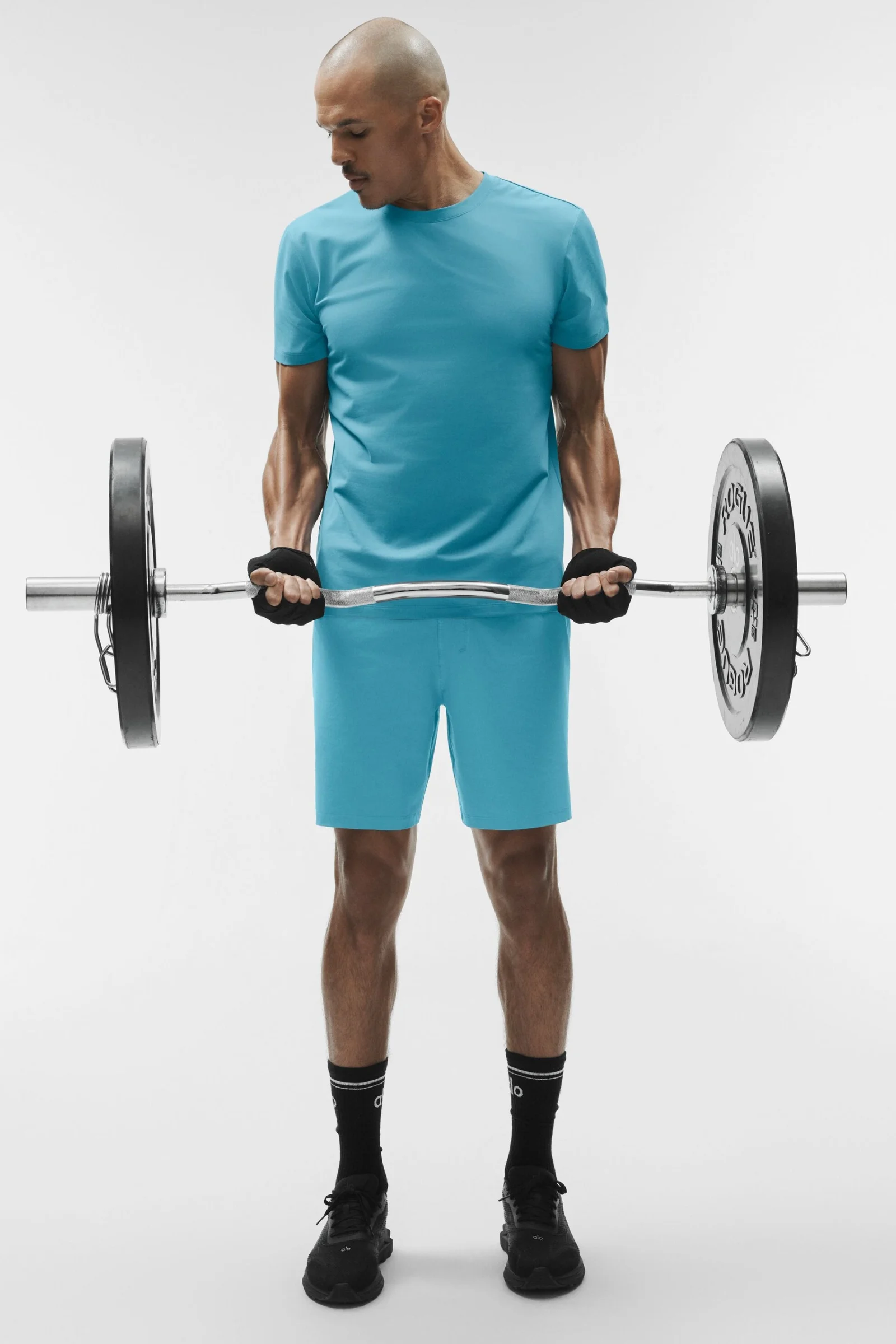 Alo Yoga Conquer Reform Crewneck Short Sleeve - Blue Breeze