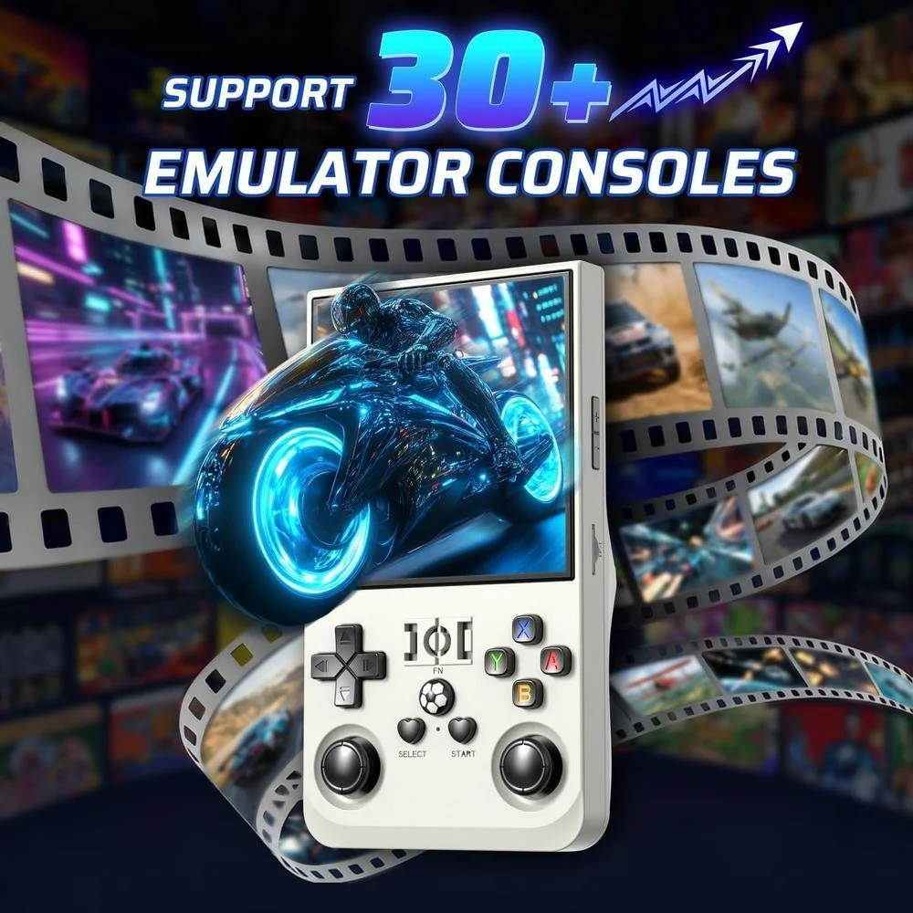 Consola de juegos retro portátil R36MAX con pantalla IPS HD, CPU 1.5 GHz y batería 4000 mAh, soporte para emuladores