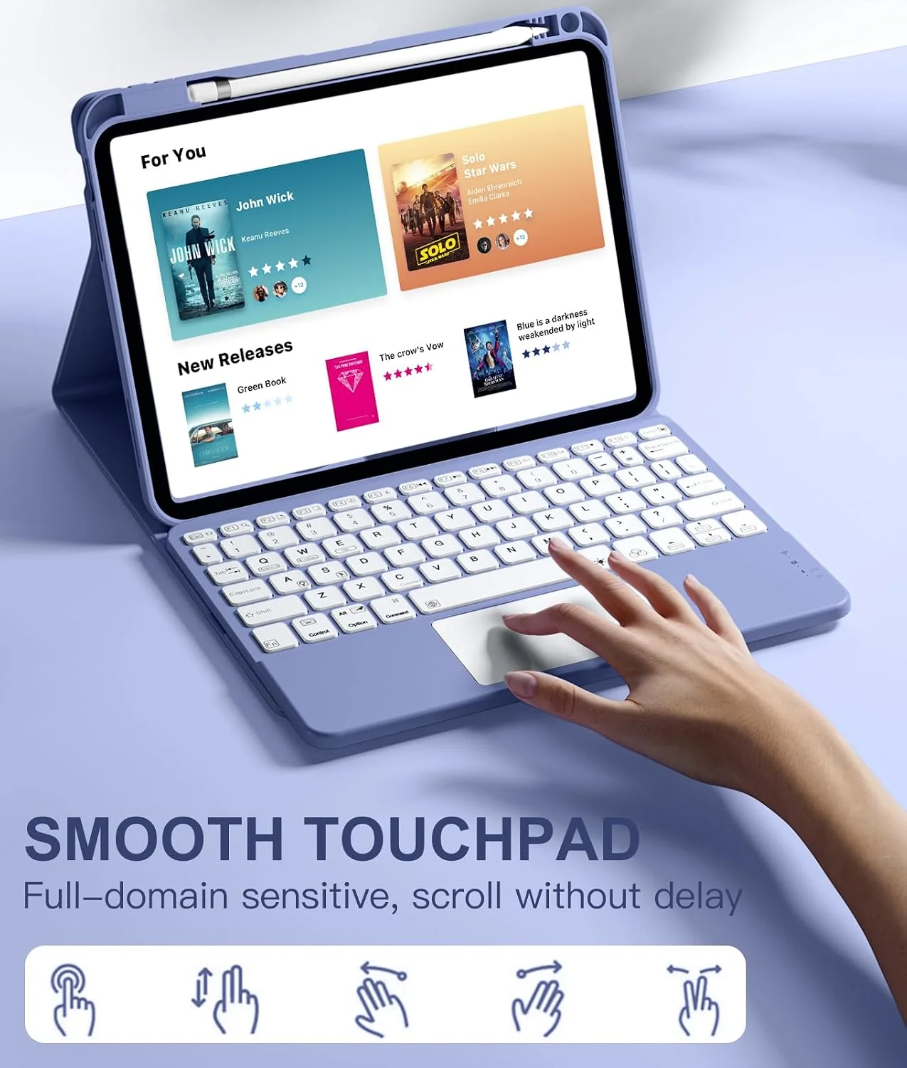 Funda con Teclado Harvopu para iPad 11" (A16) / iPad 10.ª Gen - Azul
