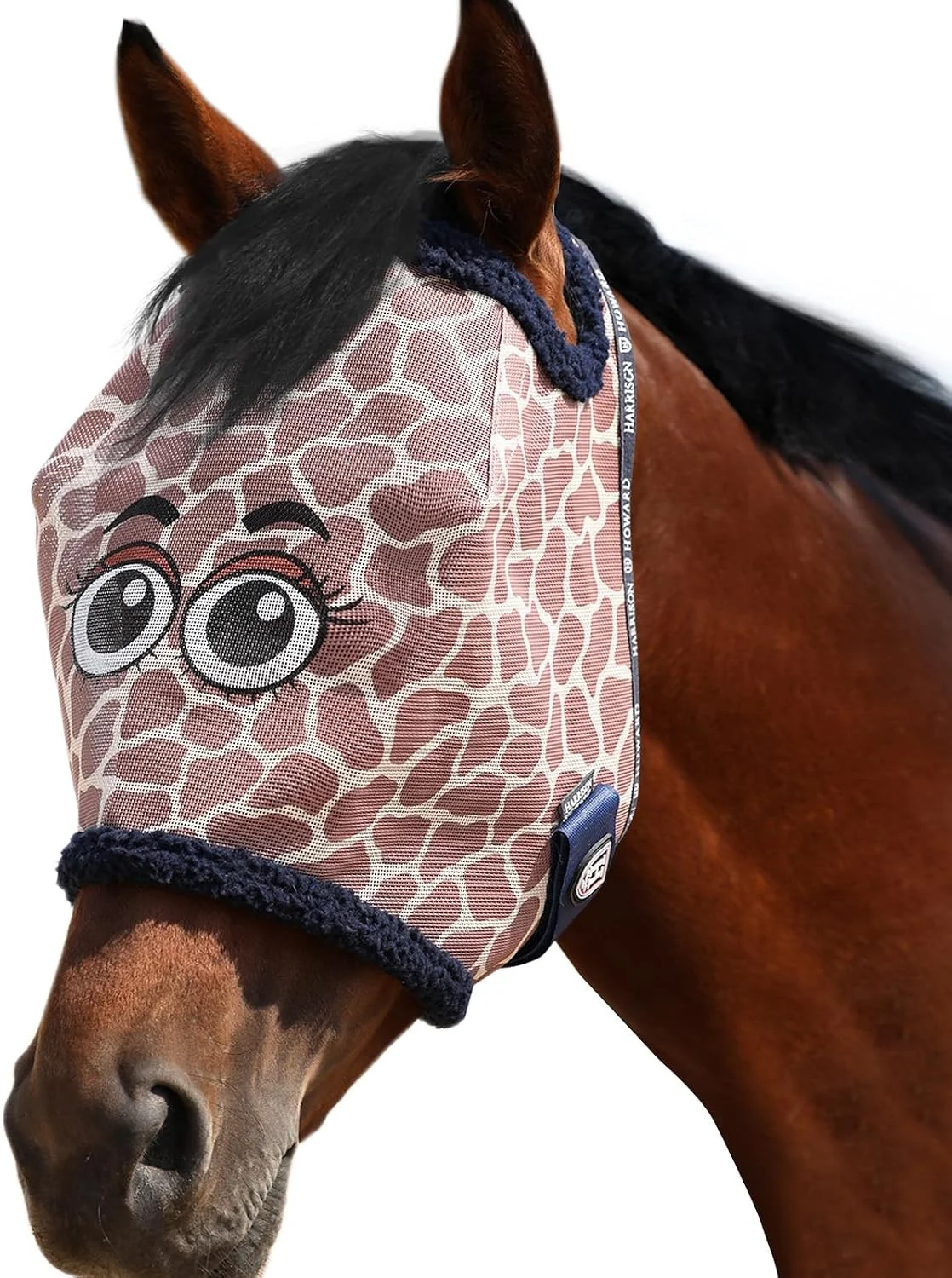 Cabestro para caballo Harrison Howard malla protección UV con acolchado fleece estampado jirafa mediano