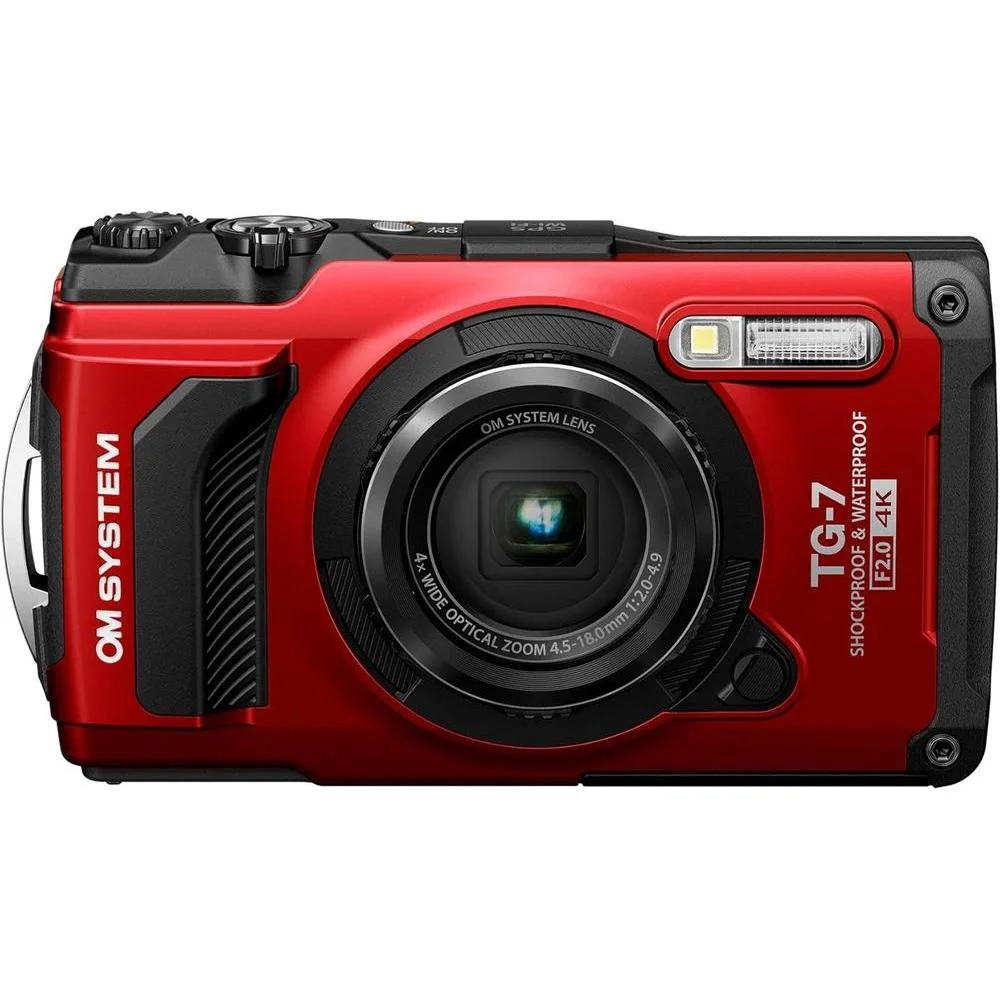 OM System OLYMPUS Tough TG-7 Red Underwater Camera, Waterproof, Freeze Proof, High Resolution Bright, 4K Video 44x Macro Shooting (Successor Olympus TG-6)