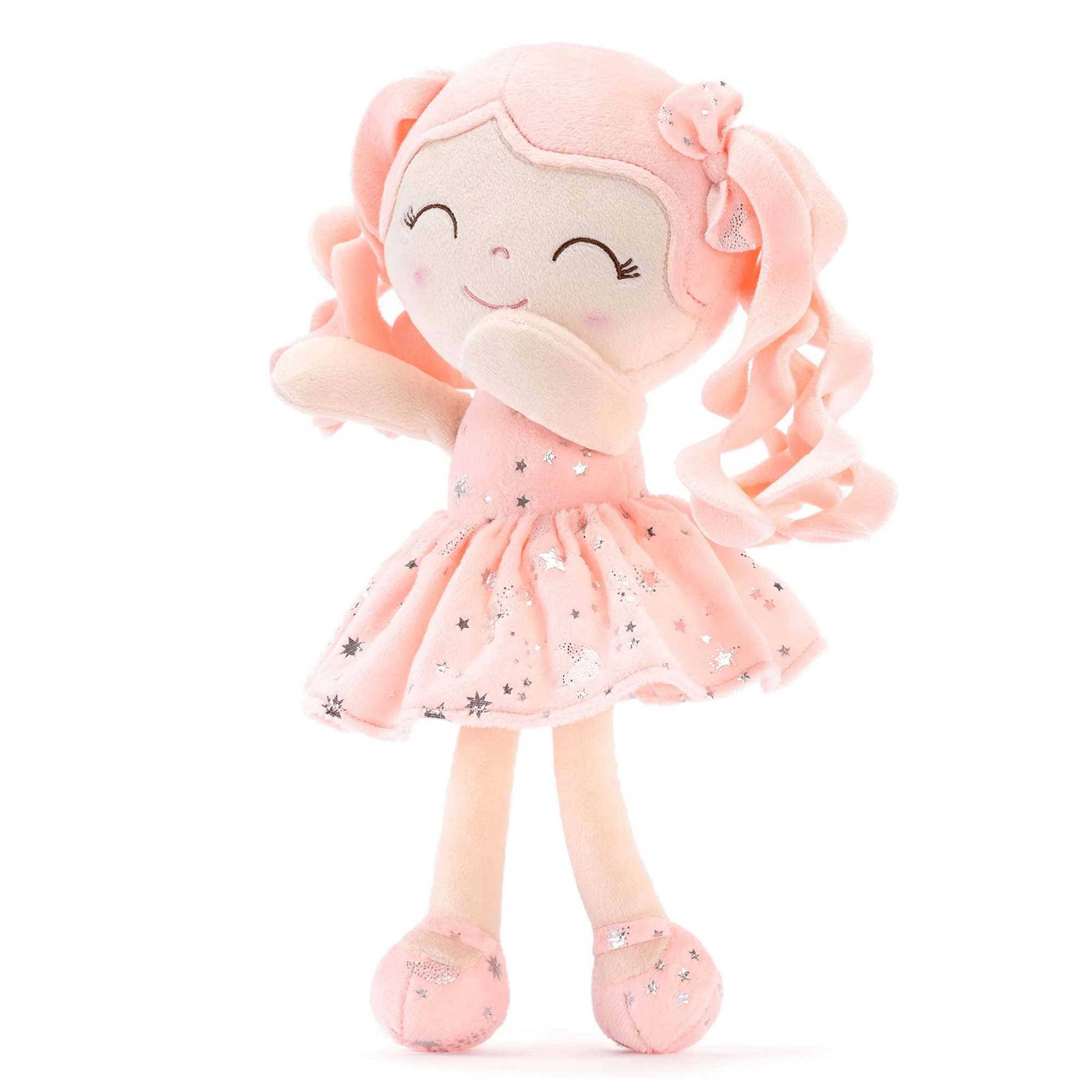 Muñeca de peluche Gloveleya bebé vestido coral rosa 12 pulgadas