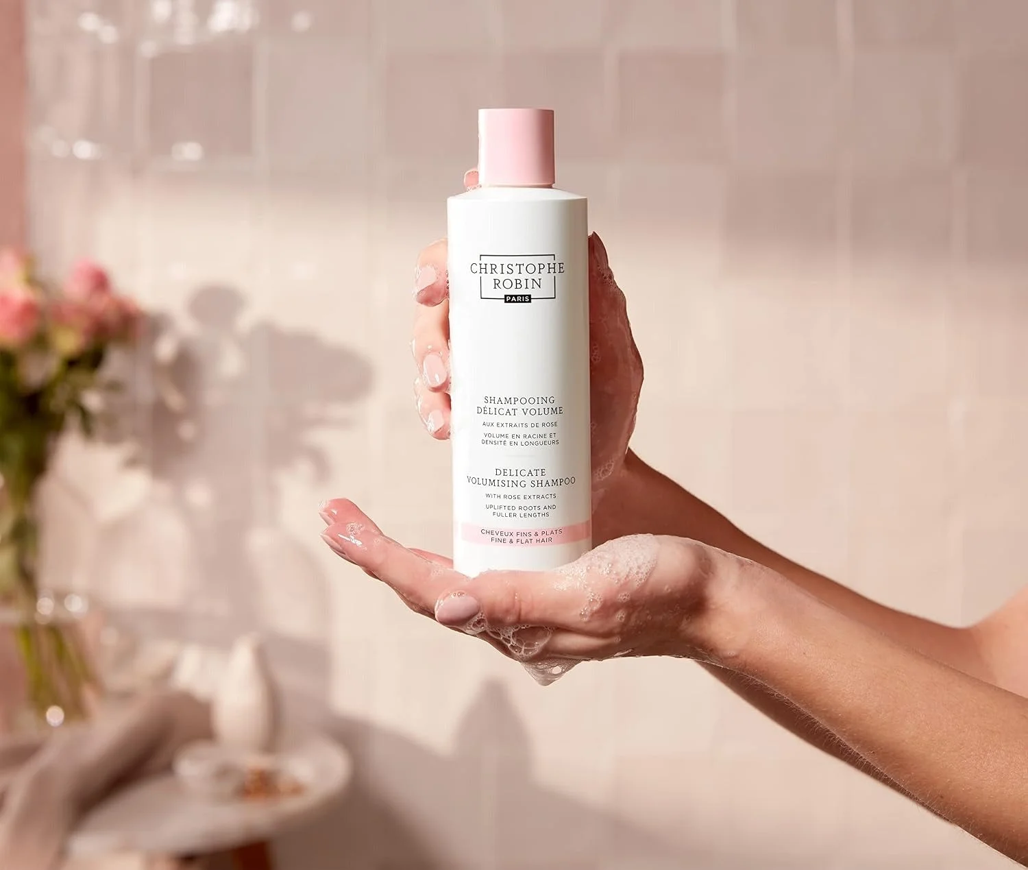 Christophe Robin Delicate Volumizing Shampoo with Rose Extracts for Thin, Fine, and Flat Hair 8.4 fl. oz (Pack of 2)