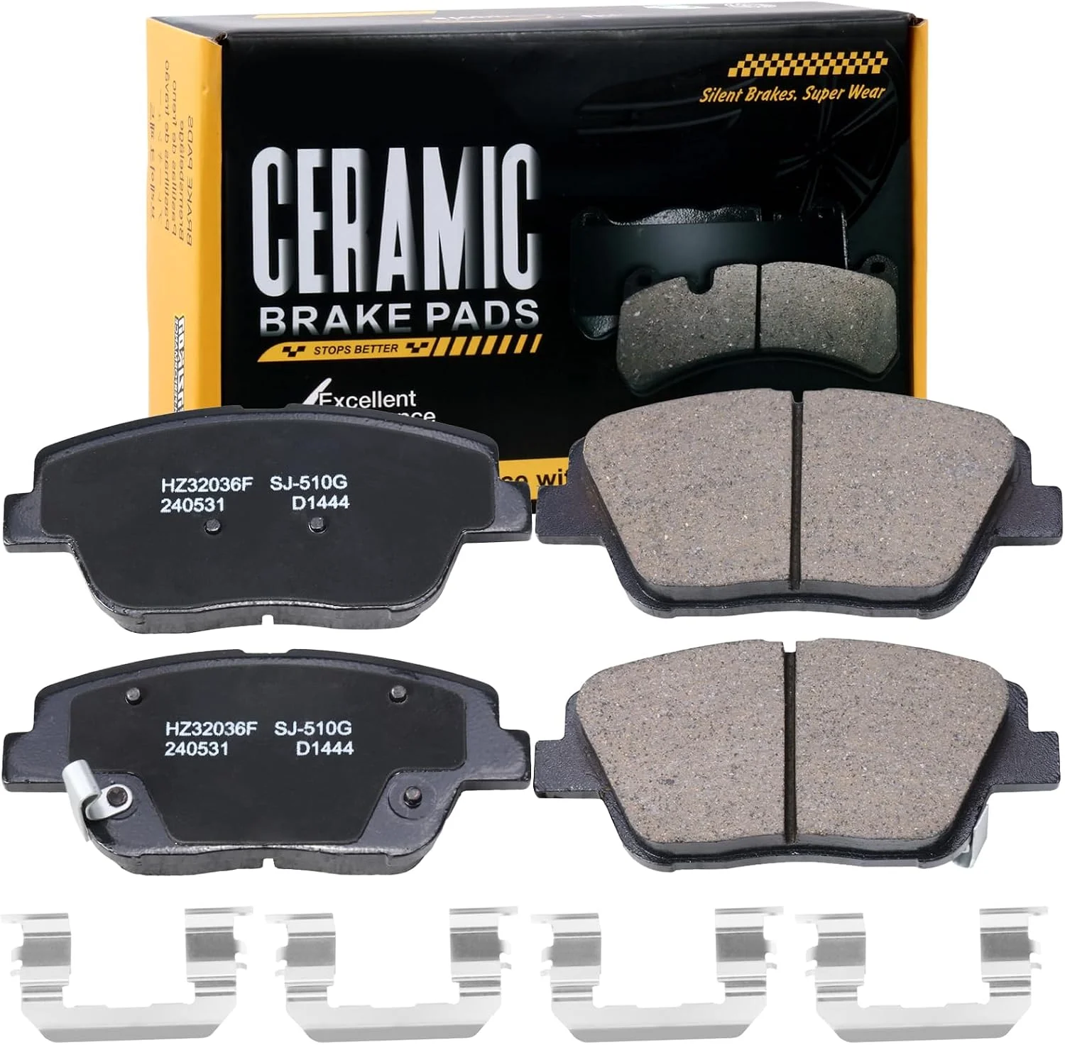 Pastillas de freno delantero cerámicas D1444 para Hyundai Sonata 2011-2015 y Kia Optima 2011-2016