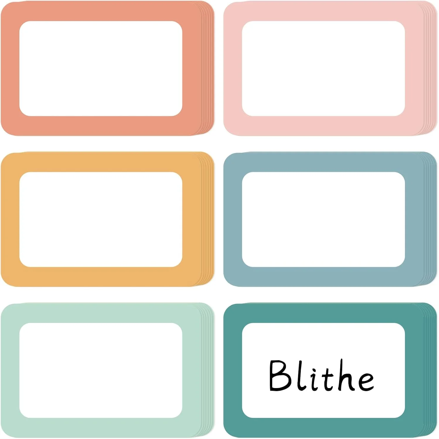 Etiquetas adhesivas rectangulares Whaline 420 piezas colores boho pastel 3 x 2 pulgadas