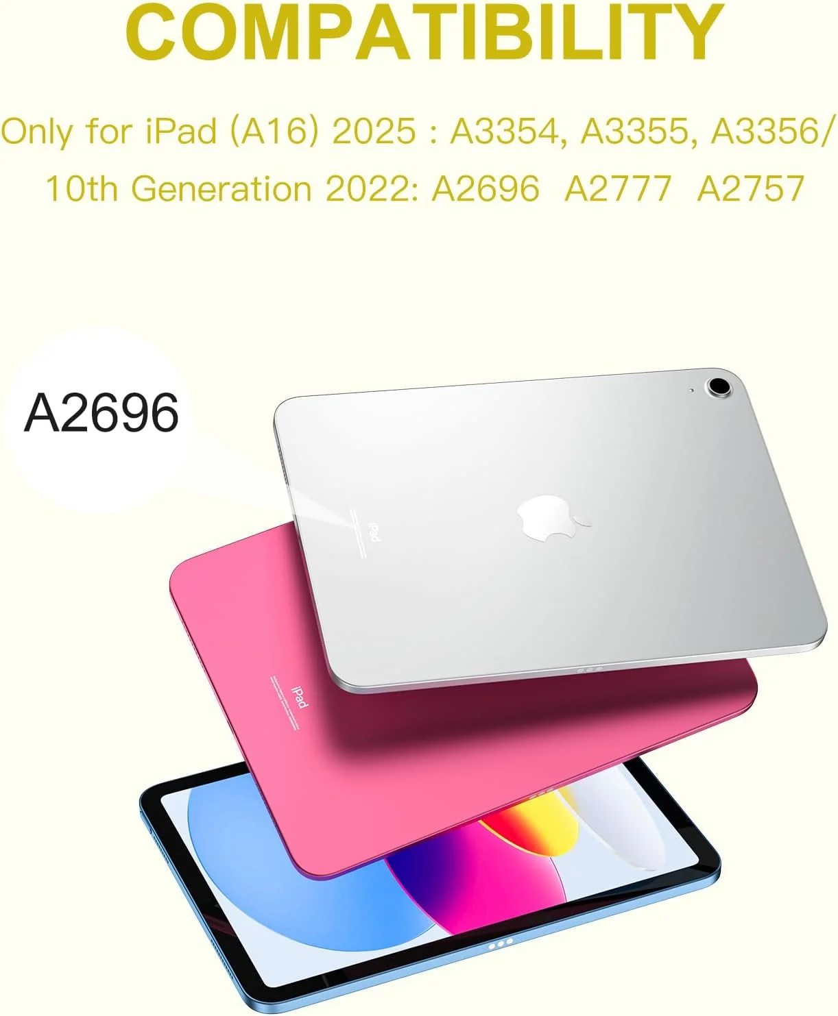Funda con Teclado Harvopu para iPad 11" (A16) / iPad 10.ª Gen - Amarillo