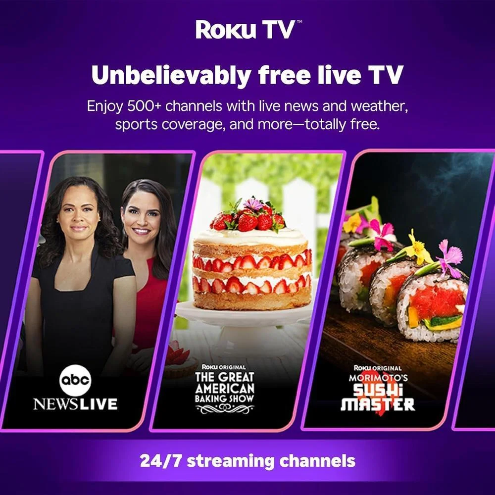Proyector inteligente Aurzen Roku TV con WiFi y Bluetooth, experiencia de streaming Roku, 1080P FHD, audio Dolby, enfoque automático