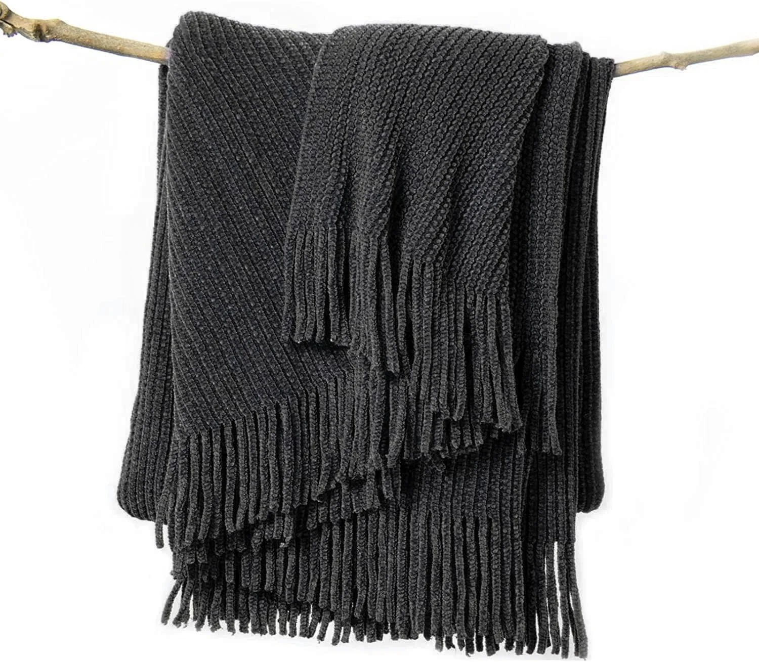 Manta Lifein Chenille Gris Oscuro 50 x 60 pulgadas
