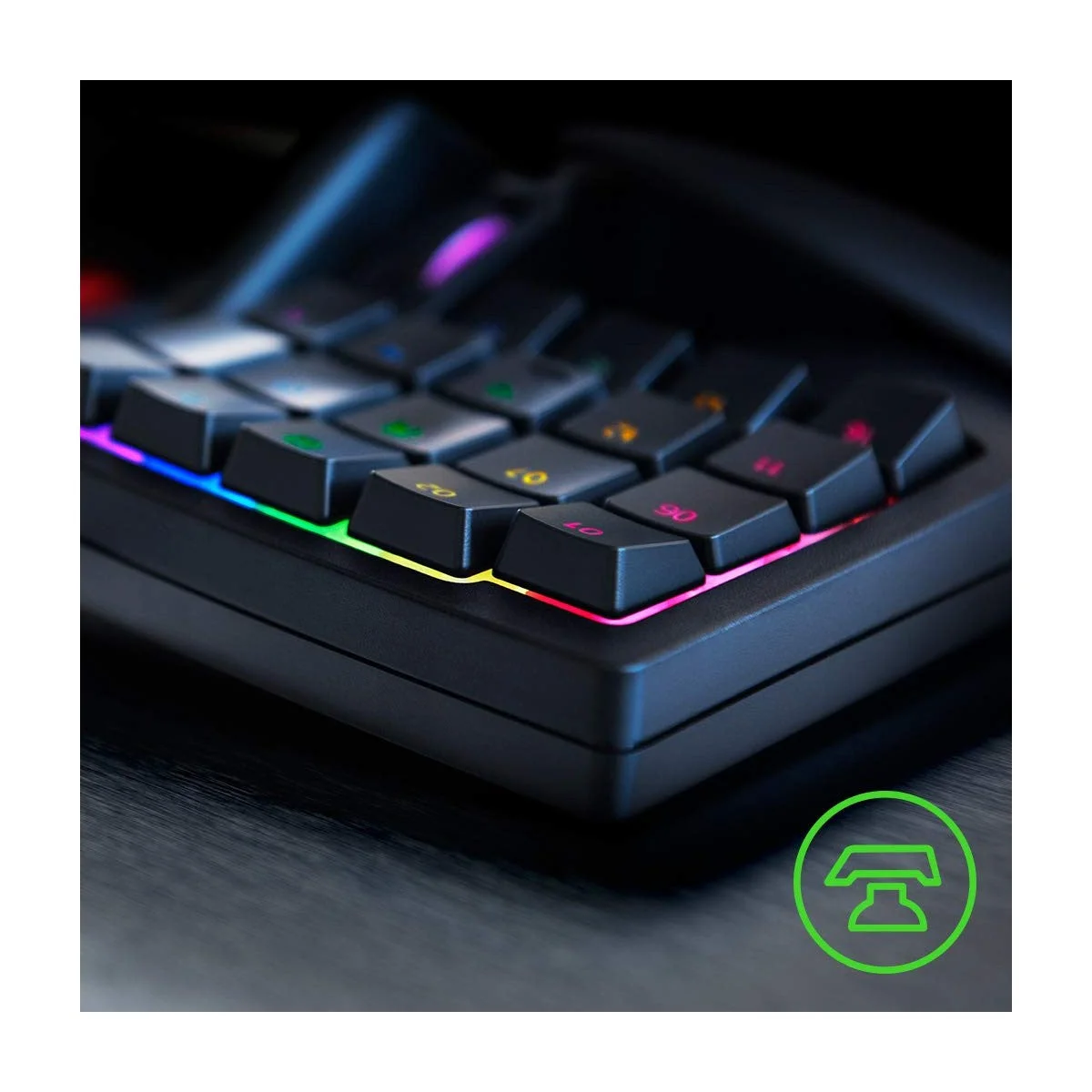 Teclado Razer Tartarus V2 de una mano con interruptores mecha-membrana, 32 teclas programables e iluminación Chroma RGB