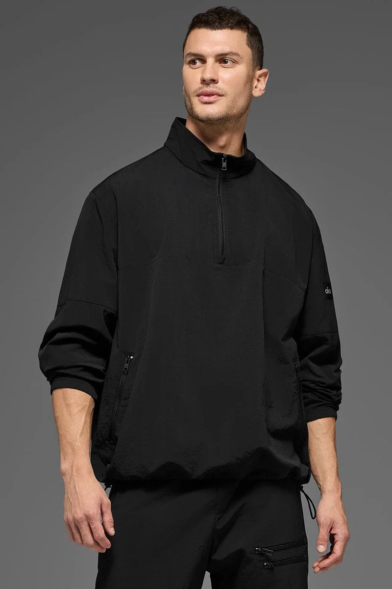 Alo Yoga Light Weight Takeaway Track Pullover - Black