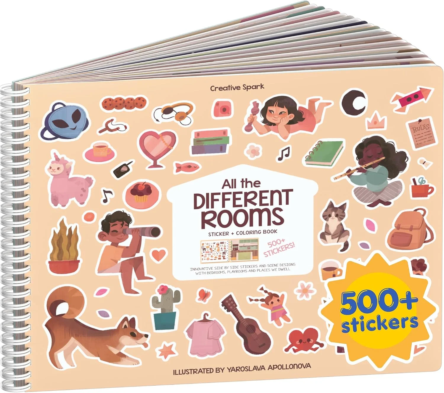Cupkin All The Different Rooms Coloring & Sticker Book | 500+ Stickers