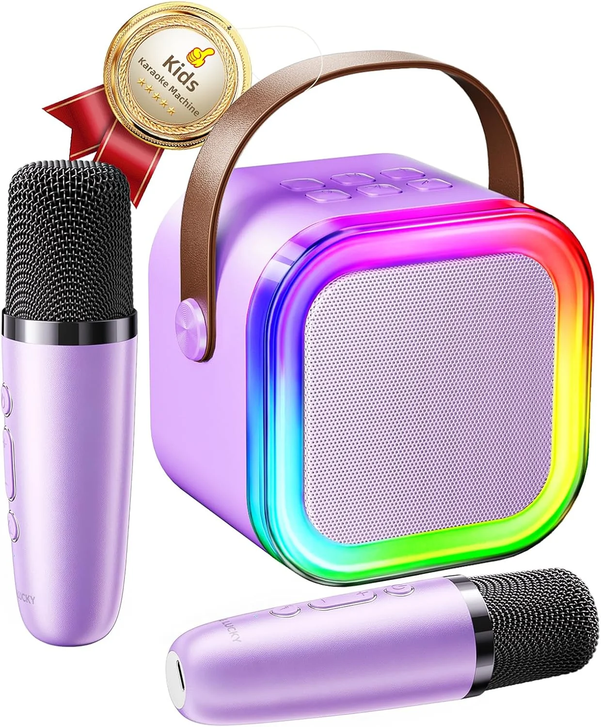 Kinglucky Mini Karaoke Machine for Kids, Top Birthday Gift Pick for Girls Ages 3-12 Years Old, Kids' Personal Video Players Accessories with 2 Mics Singing Present Toy Purple