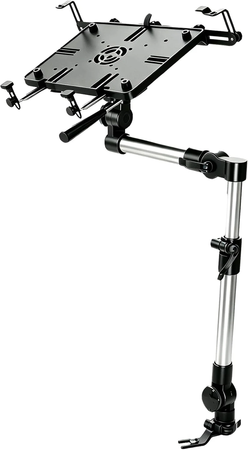 Vehicle Laptop Mount, Truck Laptop Mount for Cars, Vans, Quick installation, Full Motion Swivel, MS-526 Laptop Holder for Mobile Work, No-Drill Computer Stand with Adjustable Height ,5-Year Warranty