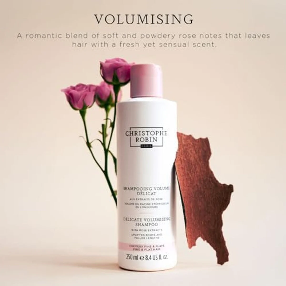 Christophe Robin Delicate Volumizing Shampoo with Rose Extracts for Thin, Fine, and Flat Hair 8.4 fl. oz (Pack of 2)