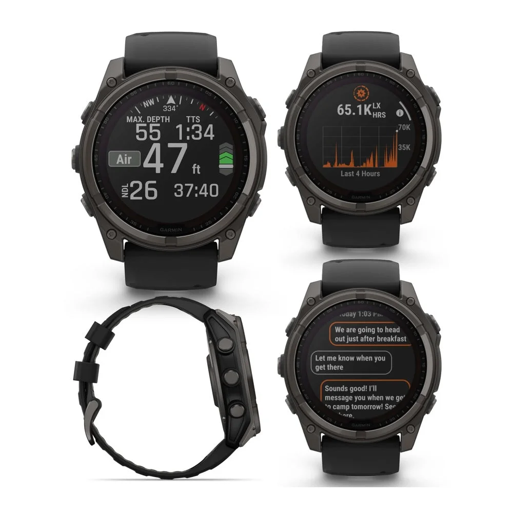 Garmin Fenix 8 - Sapphire Solar - Titanium Carbon Gray