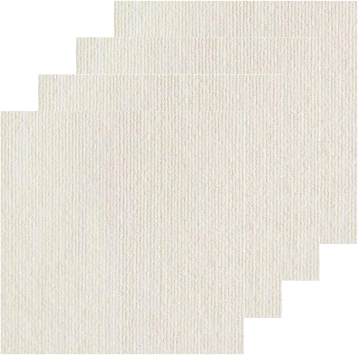 12x12 Inch Peel and Stick Carpet Tiles with Soft Pad, Self-Adhesive Removable Floor Squares for Bedroom, Office, Rental, Easy DIY Installation (30, White)
