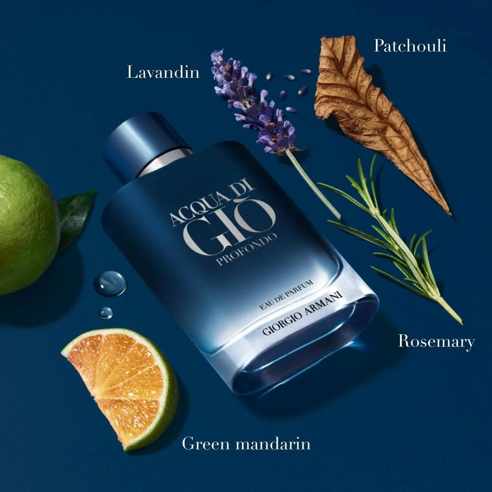 Acqua di Giò Profondo Eau de Parfum, colonia para hombre con aroma fresco de mandarina, lavanda y cedro