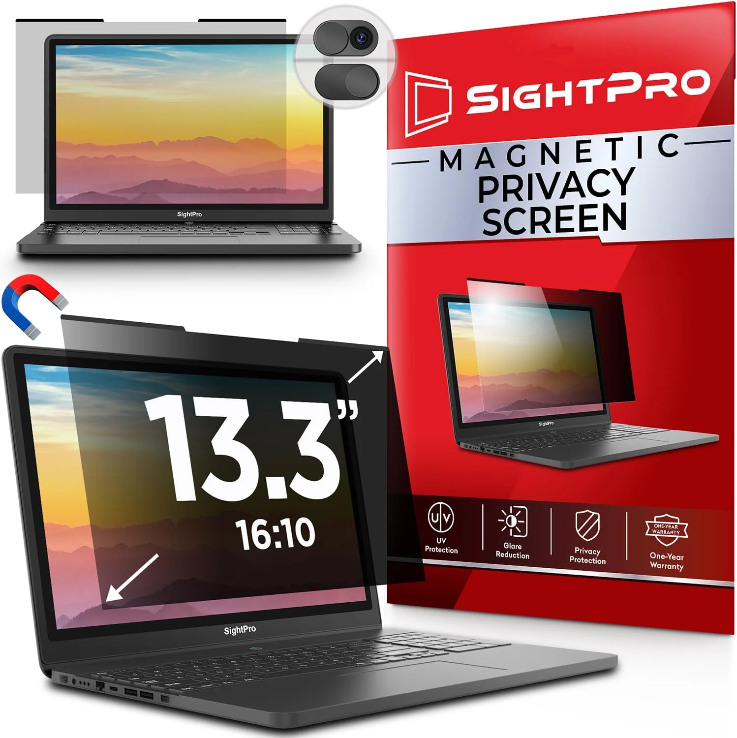 Protector de pantalla magnético SightPro para laptop 13.3 pulgadas 16:10