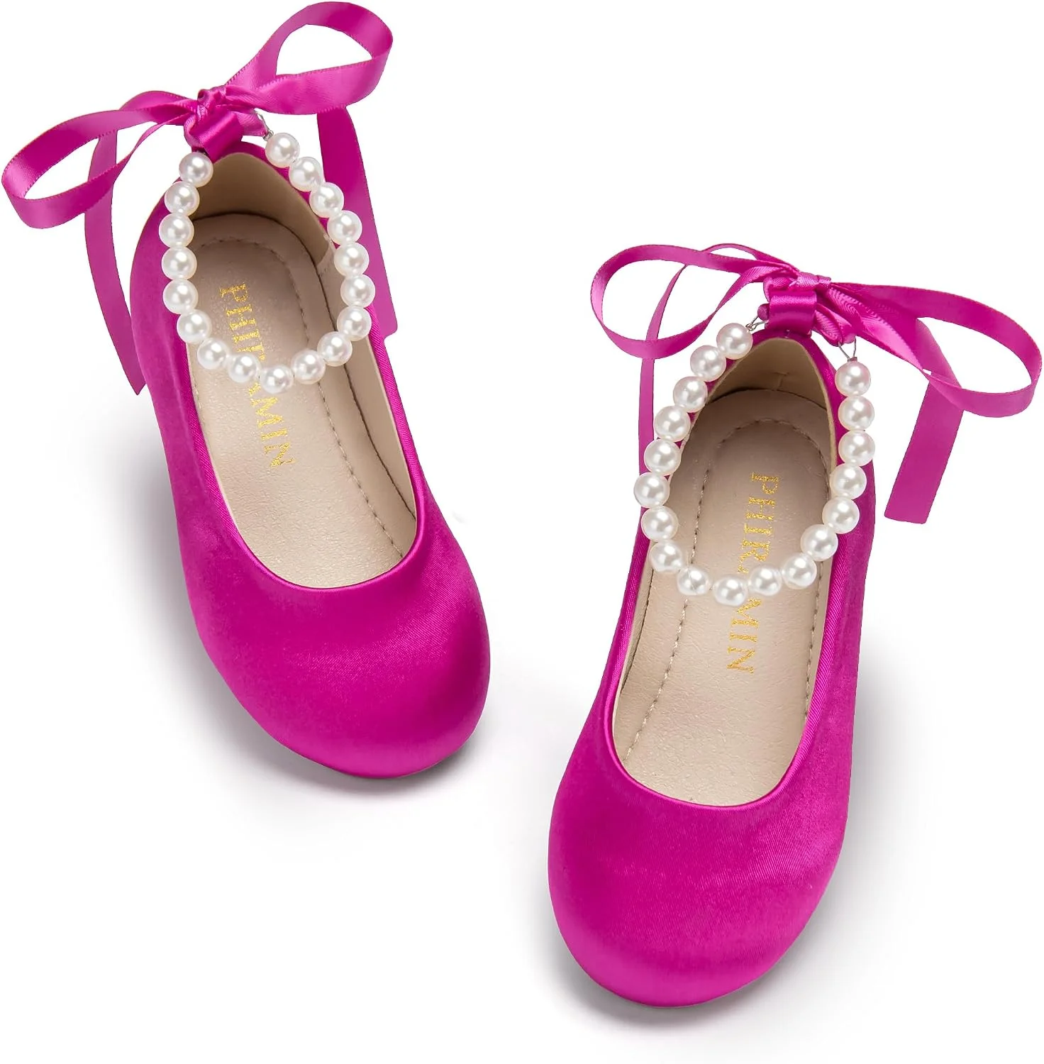 Zapatos de ballet Phiramin para niña con correa de perla