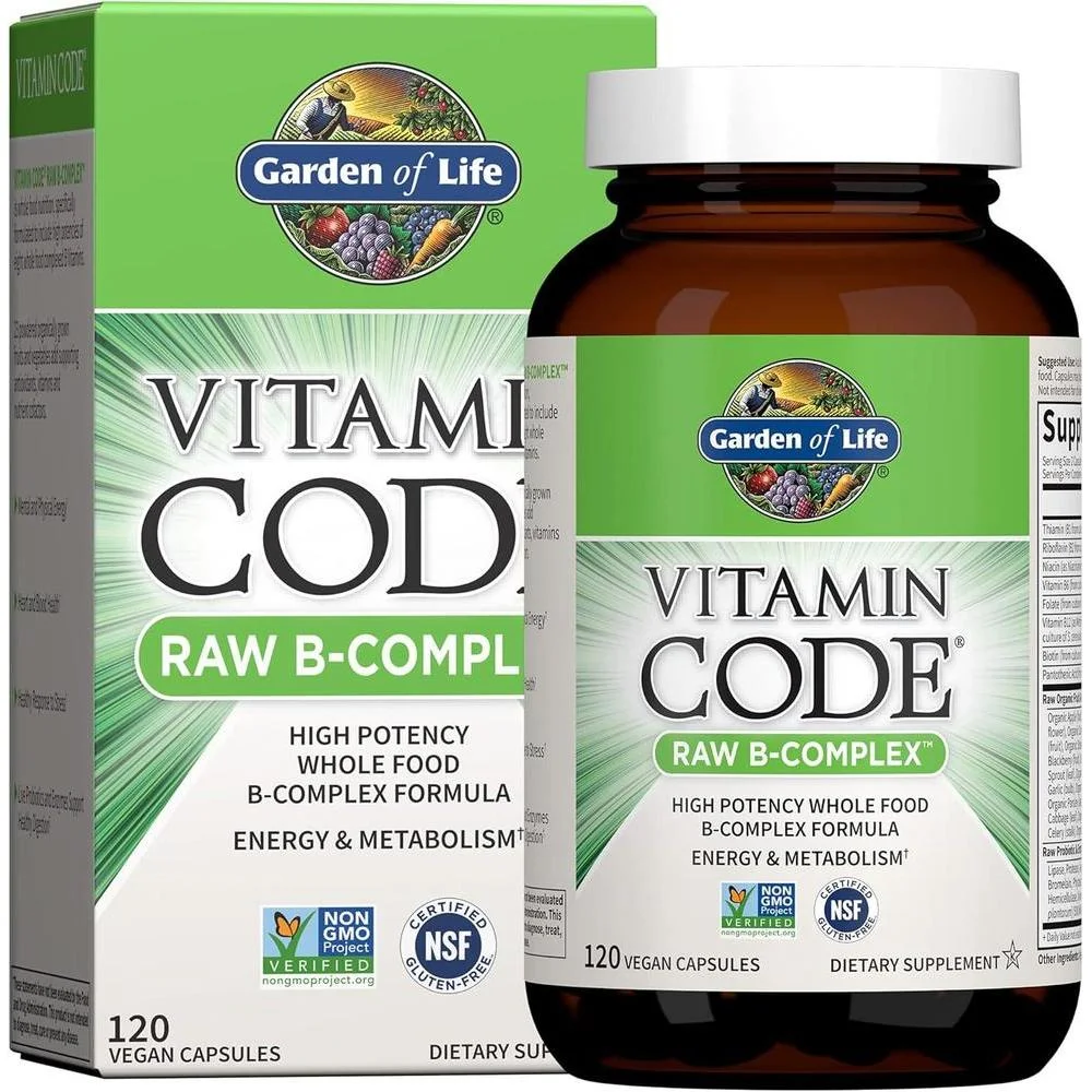 Complejo Vitamínico Garden of Life Vitamin Code Raw B-Complex 120 Cápsulas Veganas