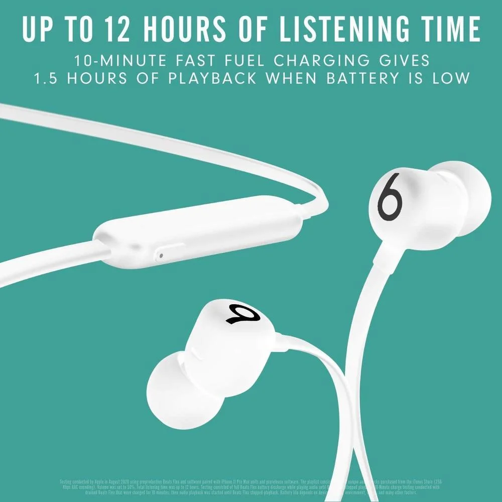 Auriculares inalámbricos Beats Flex con chip W1 de Apple, magnéticos, Bluetooth clase 1, 12 horas de escucha, micrófono integrado