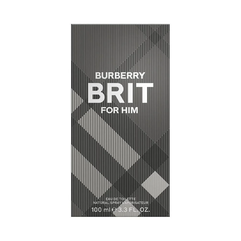 Burberry Brit Eau de Toilette Colonia Woody para hombre con notas de cedro, mandarina, rosa silvestre y haba tonka