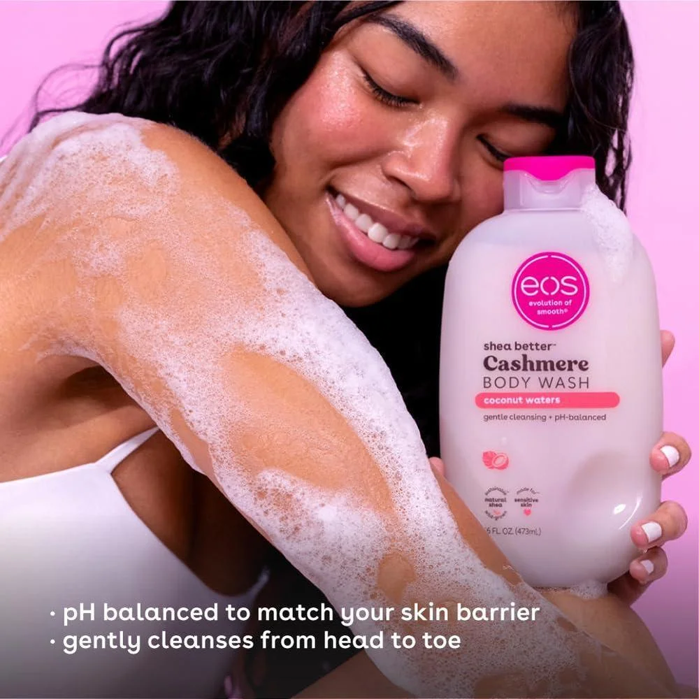 Eos Shea Better Cashmere Gel de Baño, Fórmula Cremosa, 473 ml