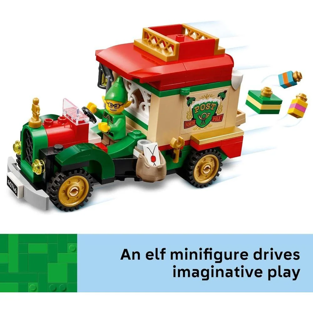 LEGO Camión de Entrega de Papá Noel para Niños, Juego de Construcción para Jugar o Decoración Navideña, Blocs para Niñas y Niños