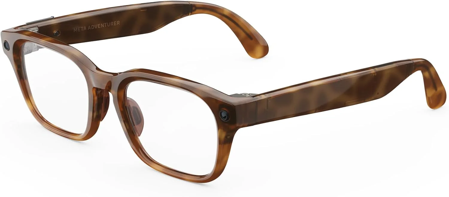 Meta Adventurer - Tortoise / Clear — Lentes AI con cámara y audio