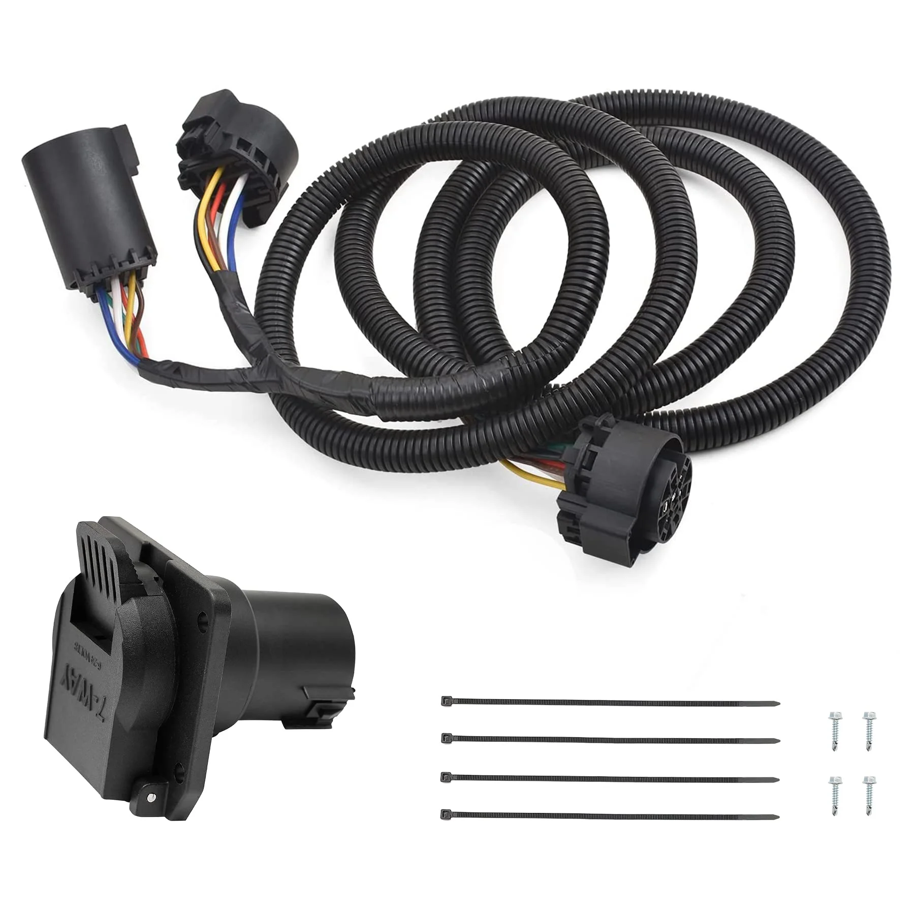 7 Pin Trailer Wiring Harness Kit, Compatible with 1997-2021 Ford F150 F250