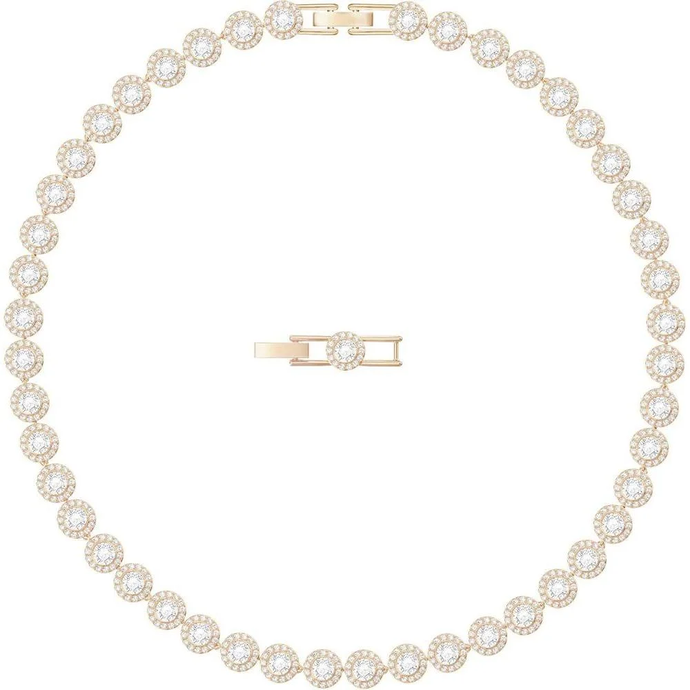 Swarovski Una Angelic All-Around Choker Necklace, Clear Swarovski Crystals and Matching Crystal Pavé with a Rose-Gold Tone Finish Setting