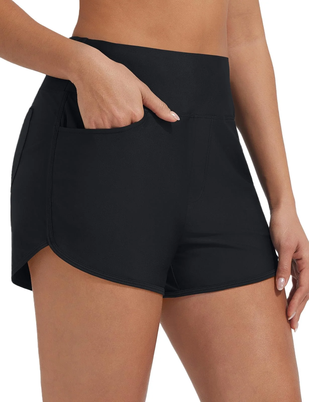 Short de baño Baleaf para mujer 3 pulgadas con bolsillos de cierre