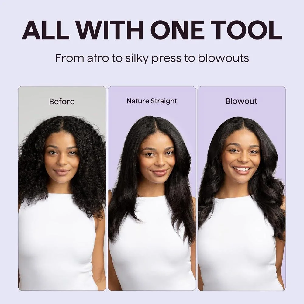 Wavytalk Cepillo Térmico Blowout Boost, Rizador de Cepillo Redondo Calentado de Doble Voltaje, Cerámica, Tecnología Iónica