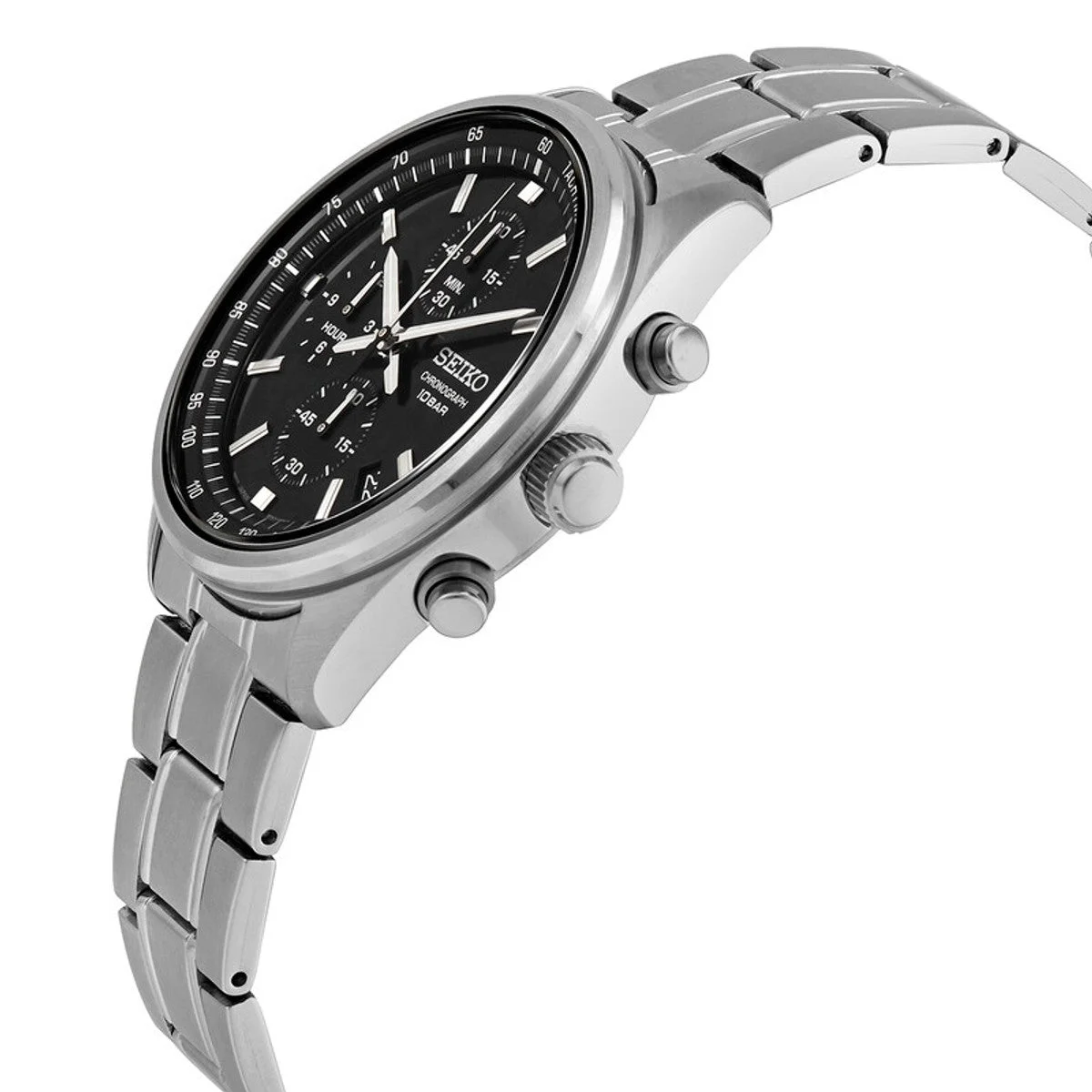 Seiko Chronograph Quartz Black Dial Men's Watch SSB379