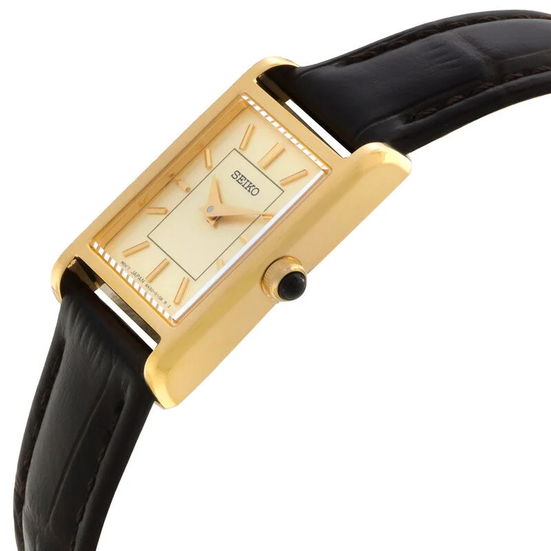 Reloj Seiko Classic Cuarzo - Esfera Dorada, Dama 19.6mm (SWR110P1)