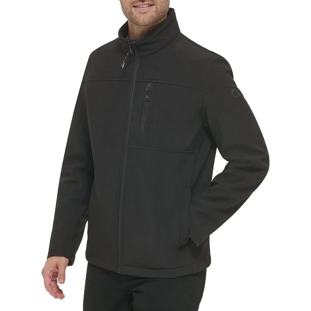 Calvin Klein Men's Water Resistant, Windbreaker Jackets for Men (Standard and Big and Tall), Deep Black, Small