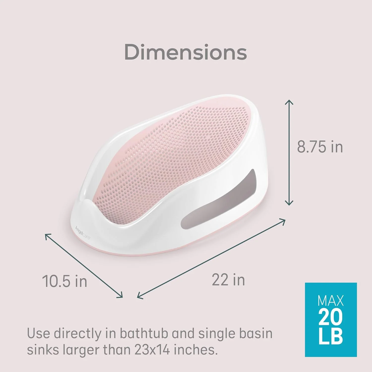 Angelcare Soft-Touch Asiento de Baño y Enjuagador para Bebé Rosado