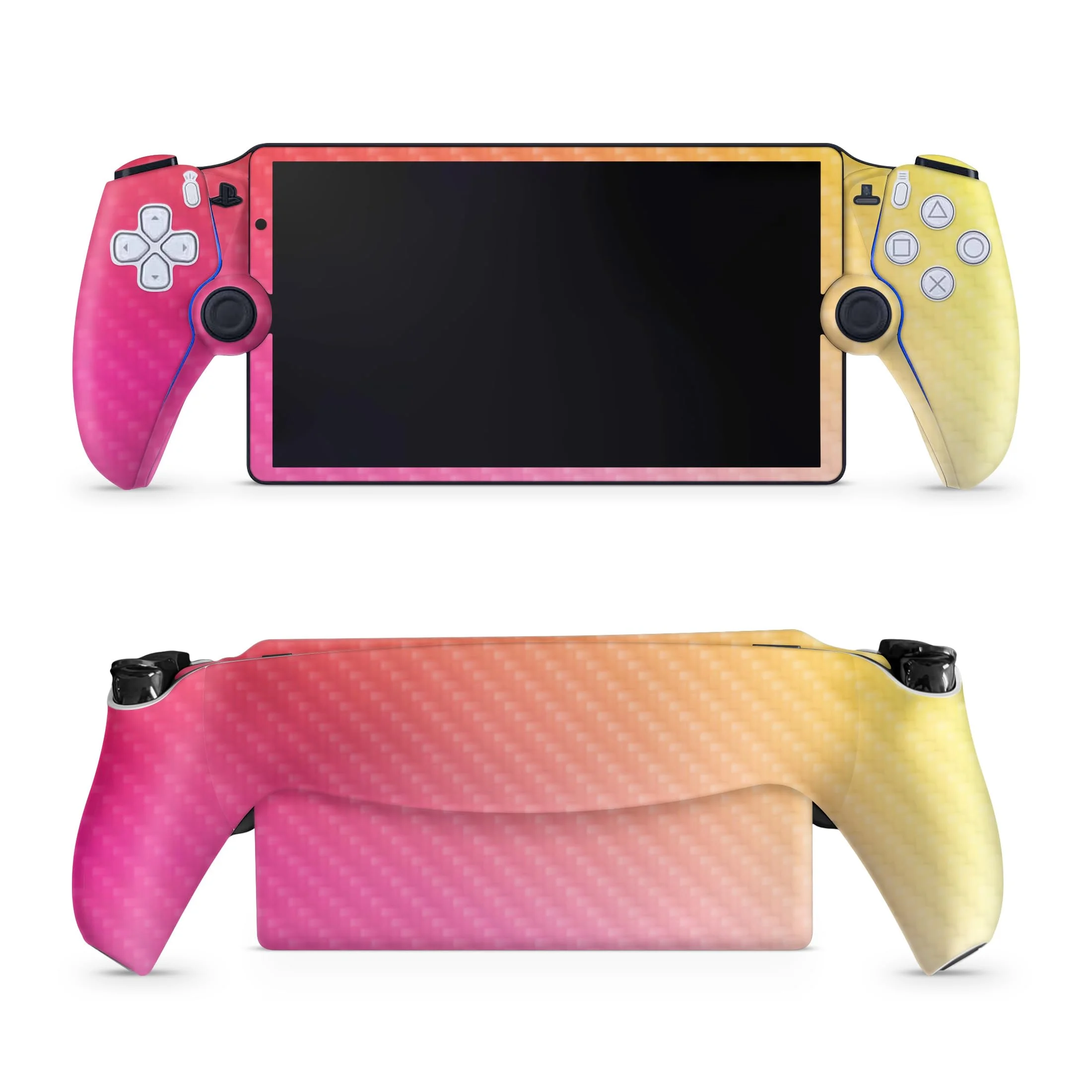 Skin de vinil para PS5 Portal Remote Player Carbon Fiber Sunset Blur