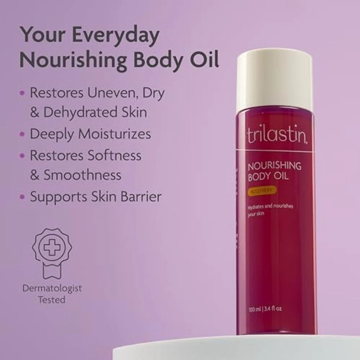 TriLASTIN Maternity Stretch Mark Prevention Cream (4oz) Bundle with Nourishing Body Oil (3.4oz)