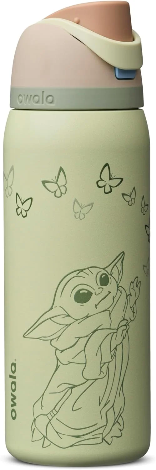 Owala Star Wars FreeSip Stainless Steel Water Bottle 32 oz GroGu - Hufflepuff / 24 Ounces